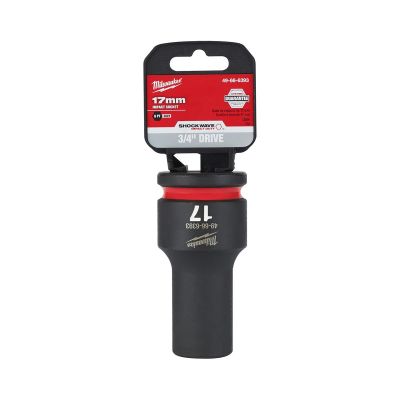 MLW49-66-6393 image(0) - Milwaukee Tool SHOCKWAVE Impact Duty 3/4"Drive 17MM Deep 6 Point Socket