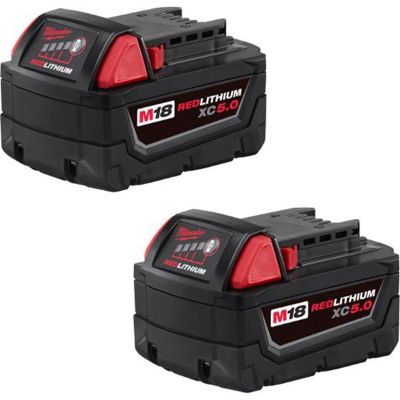 MLW48-11-1852-X image(0) - Milwaukee Tool M18 REDLITHIUM XC5.0 Extended Capacity Battery Two Pack