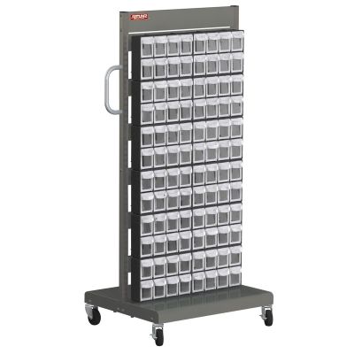 LDS1010542 image(0) - ShopSol Mobile Parts Cart - Flip Out Bin, 96 Bins