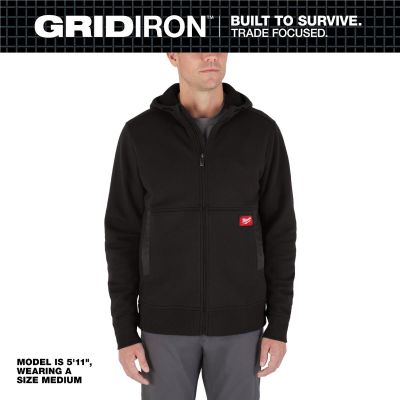 MLWM250B-S image(0) - Milwaukee Tool GRIDIRON Full-Zip Hoodie- Black- S