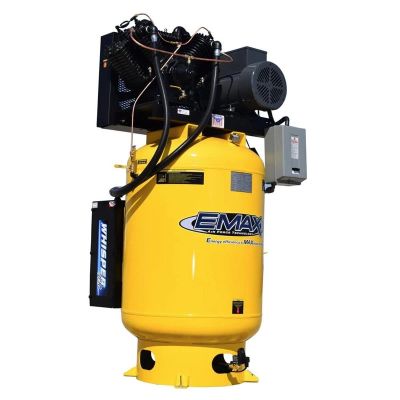 EMXESP10V120V3PK image(0) - Emax Compressor Silent Industrial Plus 10 HP 3-Phase 120 gal.Vertical Compressor with 58 CFM Dryer Bundle-With Pressure Lube Pump