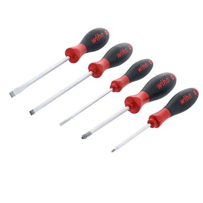 WIH30277 image(0) - Wiha Tools 5 Piece SoftFinish Slotted and Phillips Screwdriver Set