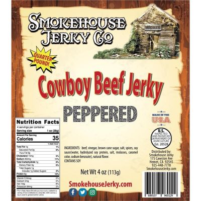 THS689107-960129 image(0) - Tender Heifer Snack Co. Cowboy Cut Peppered Beef Jerky 4 Ounce