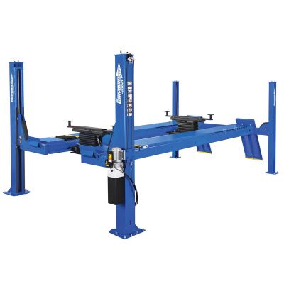ROTCROA14N202YBL image(0) - Forward Lift 14K Open Front Alignment Rack, 4-Post, 215” Wheel Base Max., With 20” Wide Runways, W/ Standard Drive On Ramps, Includes 2 RRJ70G Jacks, Bolt On Alignment Kit With Radius Gauges, And Internal Airlin