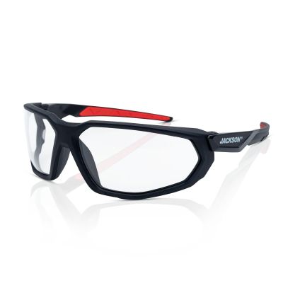 JCK45100 image(0) - Jackson Safety Safety Glasses - HyperGuard F-Series - Clear Lens - Black Full Frame - Hardcoat Anti-Scratch
