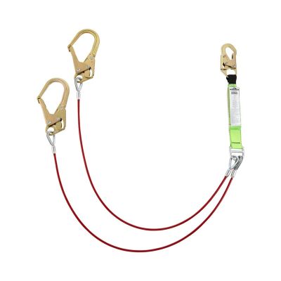 SRWV8108426 image(0) - PeakWorks PeakWorks - Shock Absorbing Lanyards - Tear Pack 1/4" PVC Coated Cable - Double Leg - Weight Capacity 130 to 310 Lbs - 6'
