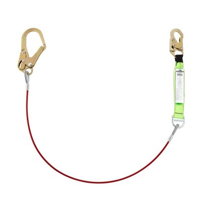SRWV8108326 image(0) - PeakWorks PeakWorks - Shock Absorbing Lanyards - Tear Pack 1/4" PVC Coated Cable - Single Leg - Weight Capacity 130 to 310 Lbs - 6'