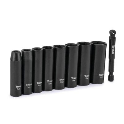 TIT46401 image(0) - Titan 9 Piece 1/4 Inch Drive 6 Point Metric Deep Impact Socket Set