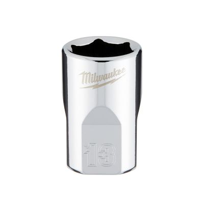 MLW45-34-9083 image(0) - Milwaukee Tool 3/8" Drive 13mm Metric 6-Point Socket with FOUR FLAT Sides, Vanadium Steel, Chrome