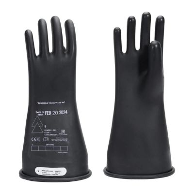 OBRRG-B-C1-R14-9 image(0) - Oberon Gloves - Rubber Electrical - Class 1 - Length: 14" - Rolled Cuff - Size: Large - 9