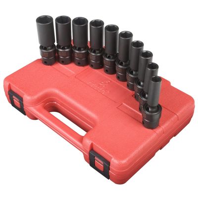 SUN3660 image(0) - SUNEX 3/8" Drive 10 Piece Metric Deep Universal Impact S