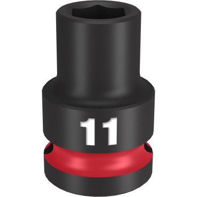 MLW49-66-6243 image(0) - Milwaukee Tool SHOCKWAVE Impact Duty 1/2"Drive 11MM Standard 6 Point Socket