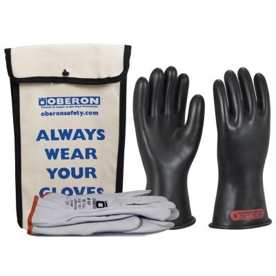 OBRGLVKT-BRC0-1109 image(0) - Oberon Glove Kit - Rubber Electrical - Class 0 - Length: 11" - Rolled Cuff - Size: Large - 9