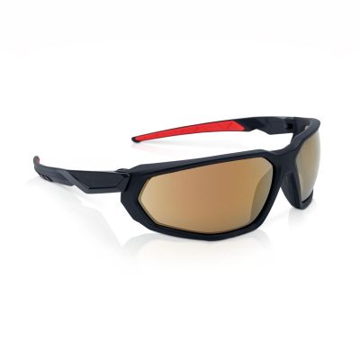 JCK45105 image(0) - Jackson Safety Safety Glasses - HyperGuard F-Series - Gold Mirror Lens - Black Full Frame - Hardcoat Anti-Scratch