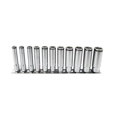 KKNRS2350M-11 image(0) - Ko-ken USA Special 1/4 Sq. Dr. Deep NUT GRIP® Socket Set, 5-14mm - 11 pieces