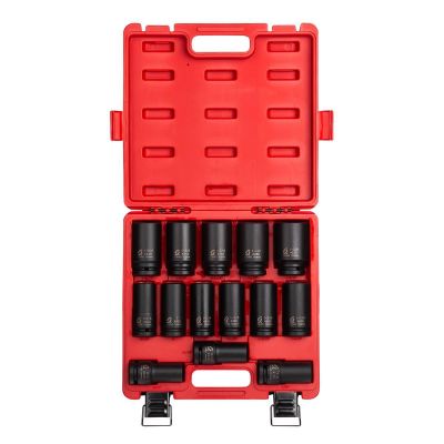 SUN4638 image(1) - SUNEX 14 Pc. 3/4" Drive Deep SAE Impact Socket Set