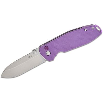 CRK2495P image(0) - CRKT (Columbia River Knife) Squid XM Button Lock Folding EDC Pocket Knife - Violet