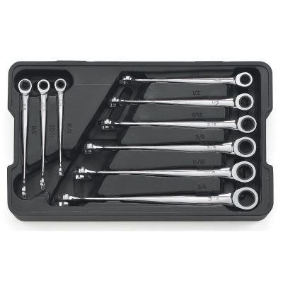 KDT85898 image(0) - GearWrench 9 Piece 72-Tooth 12 Point XL X-Beam Ratcheting Combination SAE Wrench Set