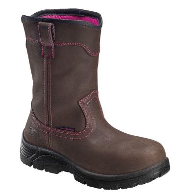 FSIA7146-9M image(0) - Avenger Framer Wellington Series - Women's Mid-Calf Slip-On Work Boots - Composite Toe - IC|EH|SR - Brown/Black - Size: 9M