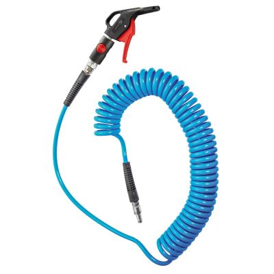 PRVBGKPUSCO254 image(0) - Prevost 1/4" ID x 13' Coil hose with 1/4" prevoS1 Automotive safety coupling, OSHA blow gun and 1/4" plug