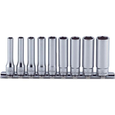 KKNRS2300A-9 image(0) - Ko-ken USA RS2300A/9 1/4 Sq. Dr. Socket set 3/16-1/2 6 point 9 pieces