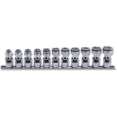 KKNRS3441M-11 image(0) - Ko-ken USA 3/8 Sq. Dr. Universal NUT GRIP® Socket set 8mm-19mm - 11 pieces