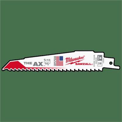 MLW48-01-7021 image(0) - Milwaukee Tool 6" 5 TPI The AX Demolition Wood Cutting Sawzall Blade Bulk 100