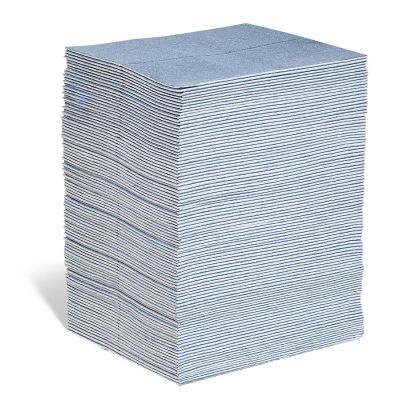NPGBLU101 image(0) - New Pig 15 in. x 19 in. Blue Absorb Mat Pad (10