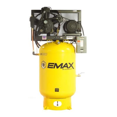 EMXESP10V120Y1PK image(0) - Emax Compressor Silent Industrial Plus 10 HP 1-Phase 120 gal. Vertical Compressor with 58 CFM Dryer Bundle-With 3CYL Pressure Lube Pump