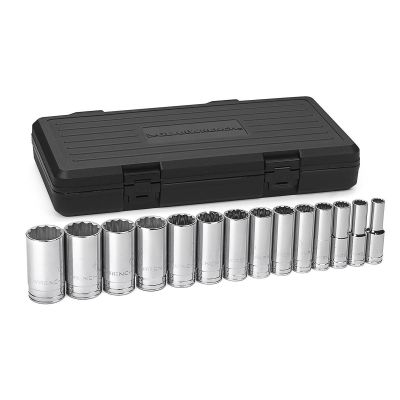 KDT80732 image(1) - GearWrench 14 Piece 1/2 Inch Drive 12 Point Deep SAE Socket Set