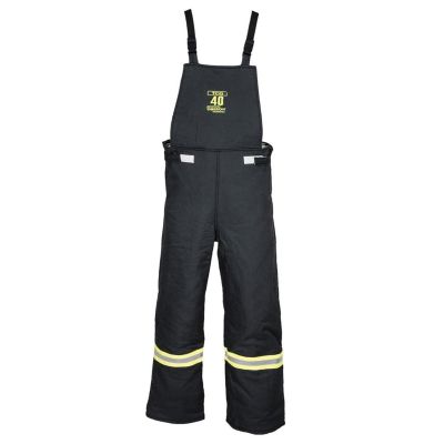 OBRTCG40-BIB-LZ-M image(0) - Oberon Bib Overalls - Arc Flash - 40 Cal TCG™ - With Leg Zippers - Color: Black - Size: Medium