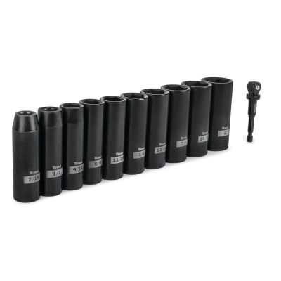 TIT42301 image(0) - Titan 11 Piece 1/2 Inch Drive 6 Point SAE Deep Impact Socket Set