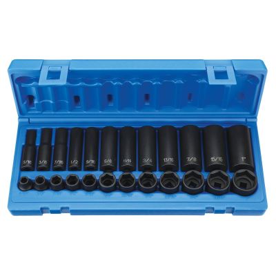GRE1224RD image(0) - Grey Pneumatic 3/8IN DR 24PC Standard & Deep Fractional Set
