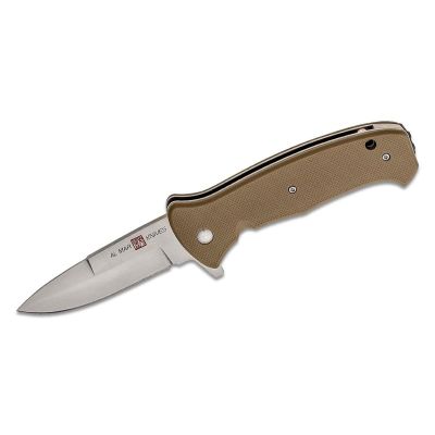 SUNAMK2214 image(0) - SUNEX Al Mar SERE 2020 Assisted Open LIner Lock Drop Point Blade EDC Folding Pocket Knife - Coyote Brown