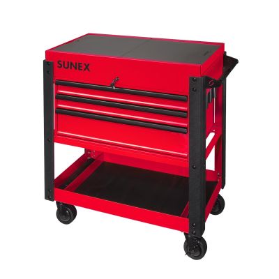 SUN8035XT image(0) - SUNEX 3-Drawer Utility Cart w/ Sliding Top,