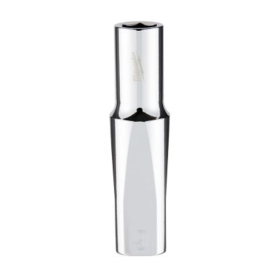 MLW45-34-9093 image(0) - Milwaukee Tool 3/8" Drive 9mm Metric 6-Point Deep Socket with FOUR FLAT Sides, Vanadium Steel, Chrome