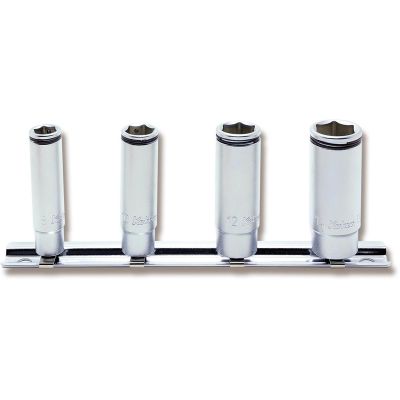 KKNRS2350M-4 image(0) - Ko-ken USA 1/4 Sq. Dr. Deep NUT GRIP® Socket Set 8-14mm - 4 pieces