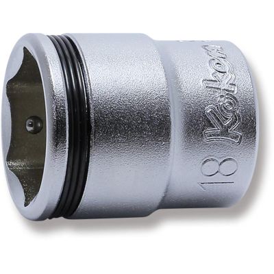 KKN3450M-18 image(0) - Ko-ken USA 3/8 Sq. Dr. Socket 18mm Nut Grip Length 29mm