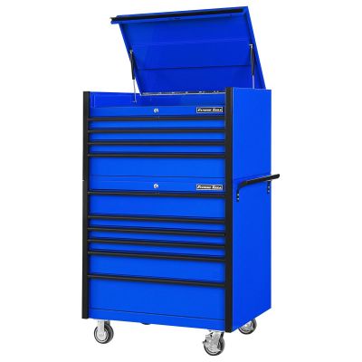 EXTDX4110CRUK image(0) - Extreme Tools DX Series 41"W x 25"D 4 Drawer Top Chest & 6 Drawer Roller Cabinet Combo - Blue, Black Drawer Pulls