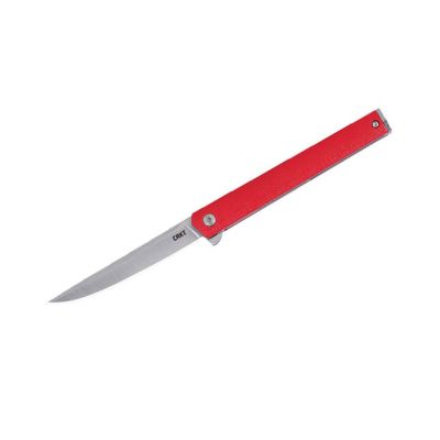 CRK7097RX image(0) - CRKT (Columbia River Knife) CEO Flipper Folding EDC Pocket Knife with Silver Blade - Red